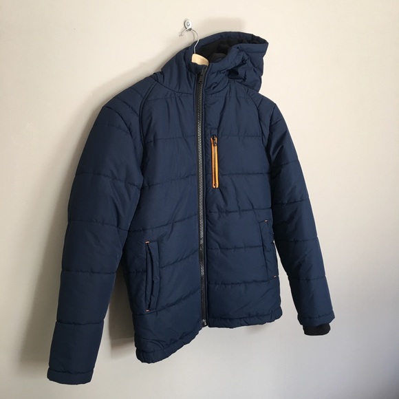 Michael Kors Navy Hooded Puffer Jacket Sz 18/20 - Picture 2 of 8